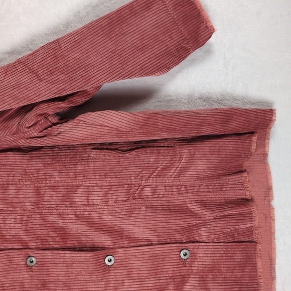 Love Tree Womens Pink Corduroy Shacket Button Down Shirt Size L - Picture 5 of 9